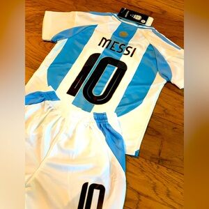 Messi Toddler Argentina Jersey Soccer Kit 3T 4T 5T 6T Boys Girls Shirt Outfit